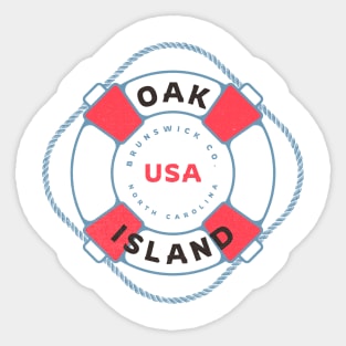 Oak Island, NC Summertime Vacation Life Preserver Sticker